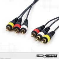 Composite video/audio cable, 5m, m/m