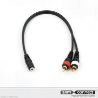 3.5mm mini Jack to 2x RCA cable, 0.3m, f/m